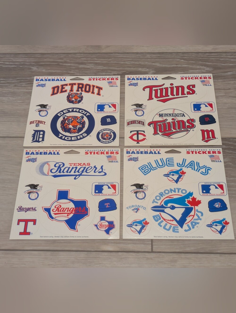 Vintage Mello Smello MLB Collectors Stickers Tigers Twins Blue Jays Rangers Lot